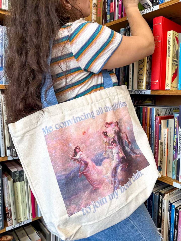 Sac fourre-tout Book Club Fine Art Bookish | Sacs fourre-tout littéraires pour la vente par Blissfully Bookish Company