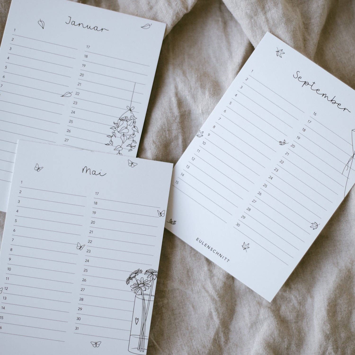 Eulenschnitt - Wholesale Calendar - Birthday desk calendar (VE = 10 pieces)2