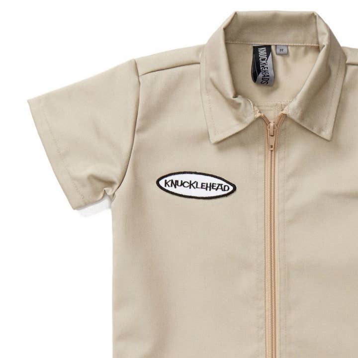 Knuckleheads Boys/ Girls Tan Grease Monkey Coverall for wholesale on Faire