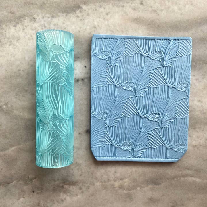 Floral Petals Texture Roller / Polymer Clay Roller for wholesale by EllaRaeMouldsVinyls