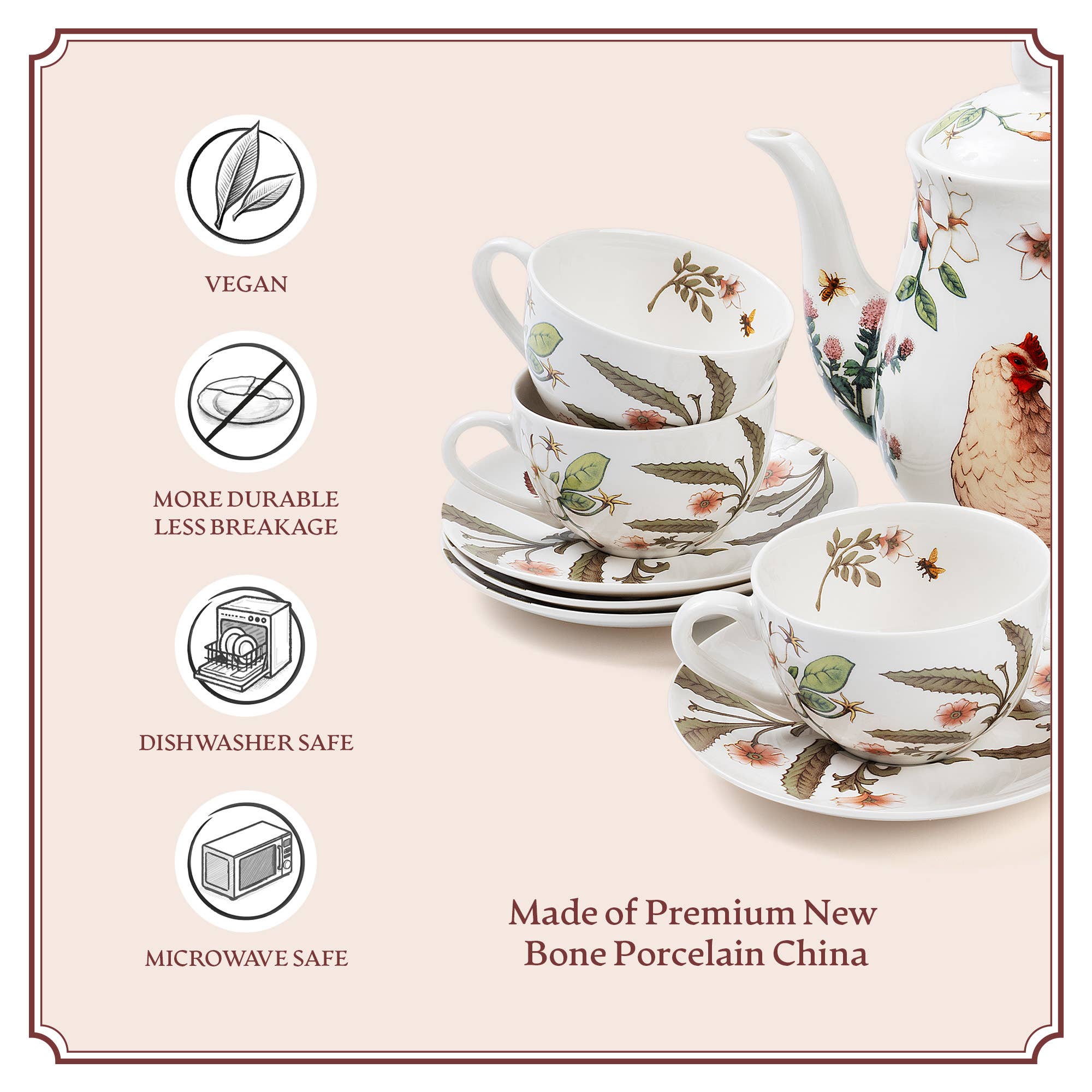 Blue Stallion Farm - Wholesale Tea Set - MULTI-COLORED 11-PIECE TEA SET WITH GIFTBOX7