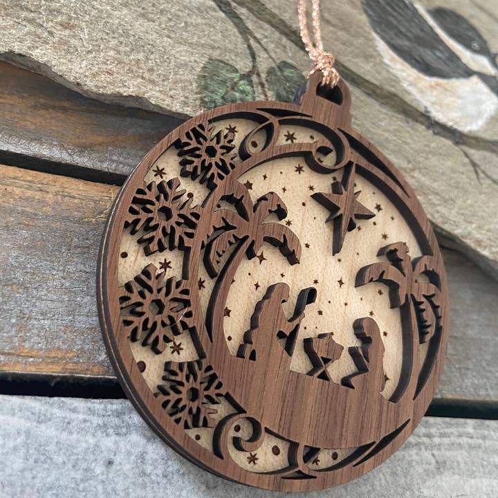 Chickadee Creations - Wholesale Ornament - Christmas ornament, wooden 2D ornament, nativity1