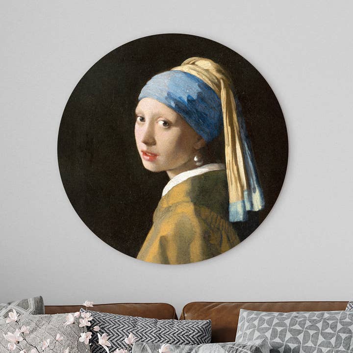 Wallcircle Menina com Brinco de Pérola Johannes Vermeer por atacado de Wanderschoon