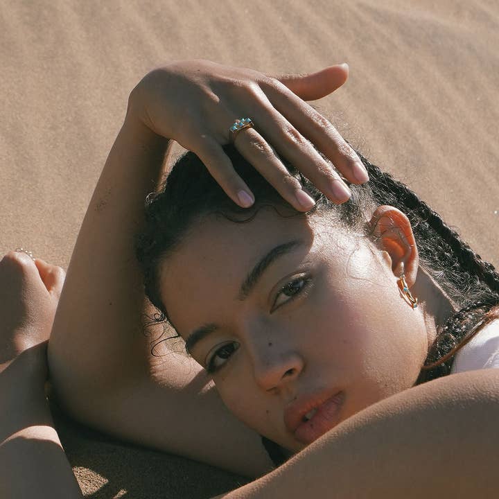 Studio Grun - Wholesale Multi-Stone Ring - Chess Ring in Moonstone/Gold1