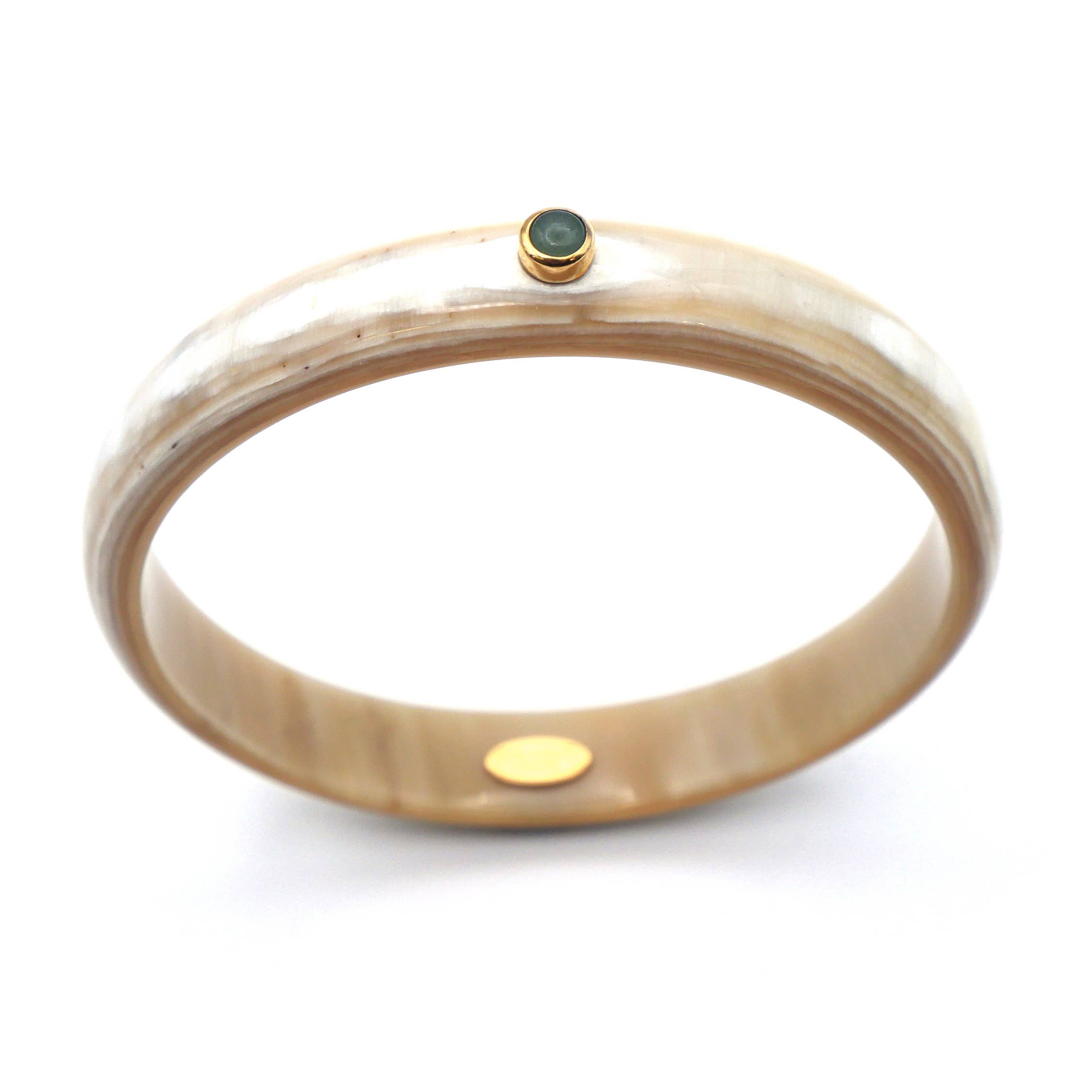 COUCOT - Wholesale Bangle Bracelet - Horn bangle bracelet 15mm set with 1 stone 6mm8