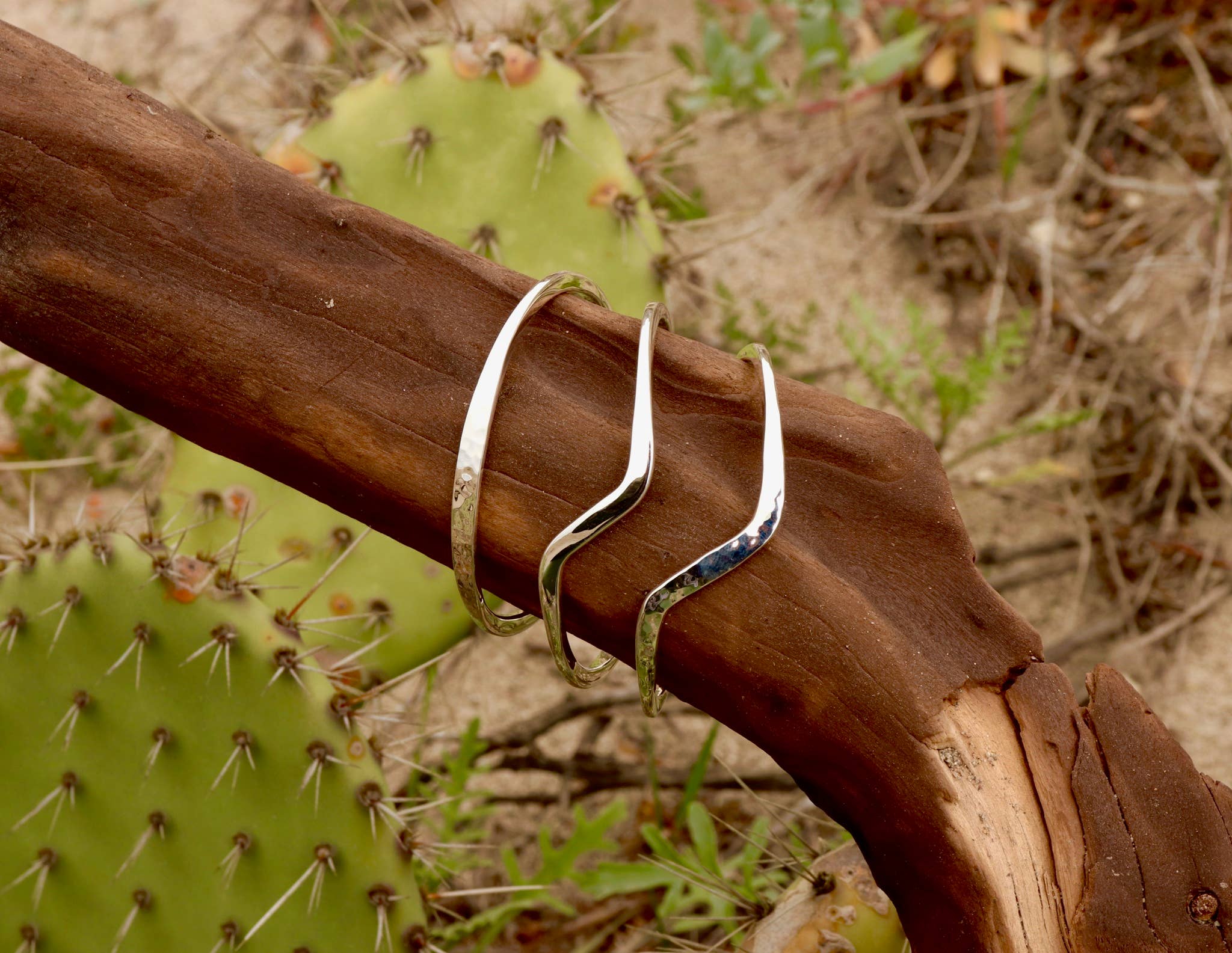 Krystyna's Silver - Wholesale Cuff Bracelet - Minimalist Sterling Silver Hand Hammered Bracelet3