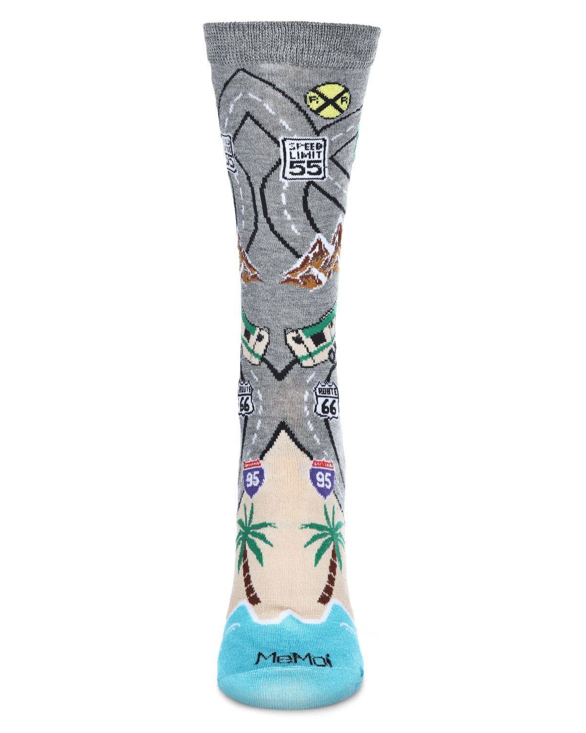 Med Gray Heather Road Trip Bamboo Blend Crew Sock for wholesale on Faire1