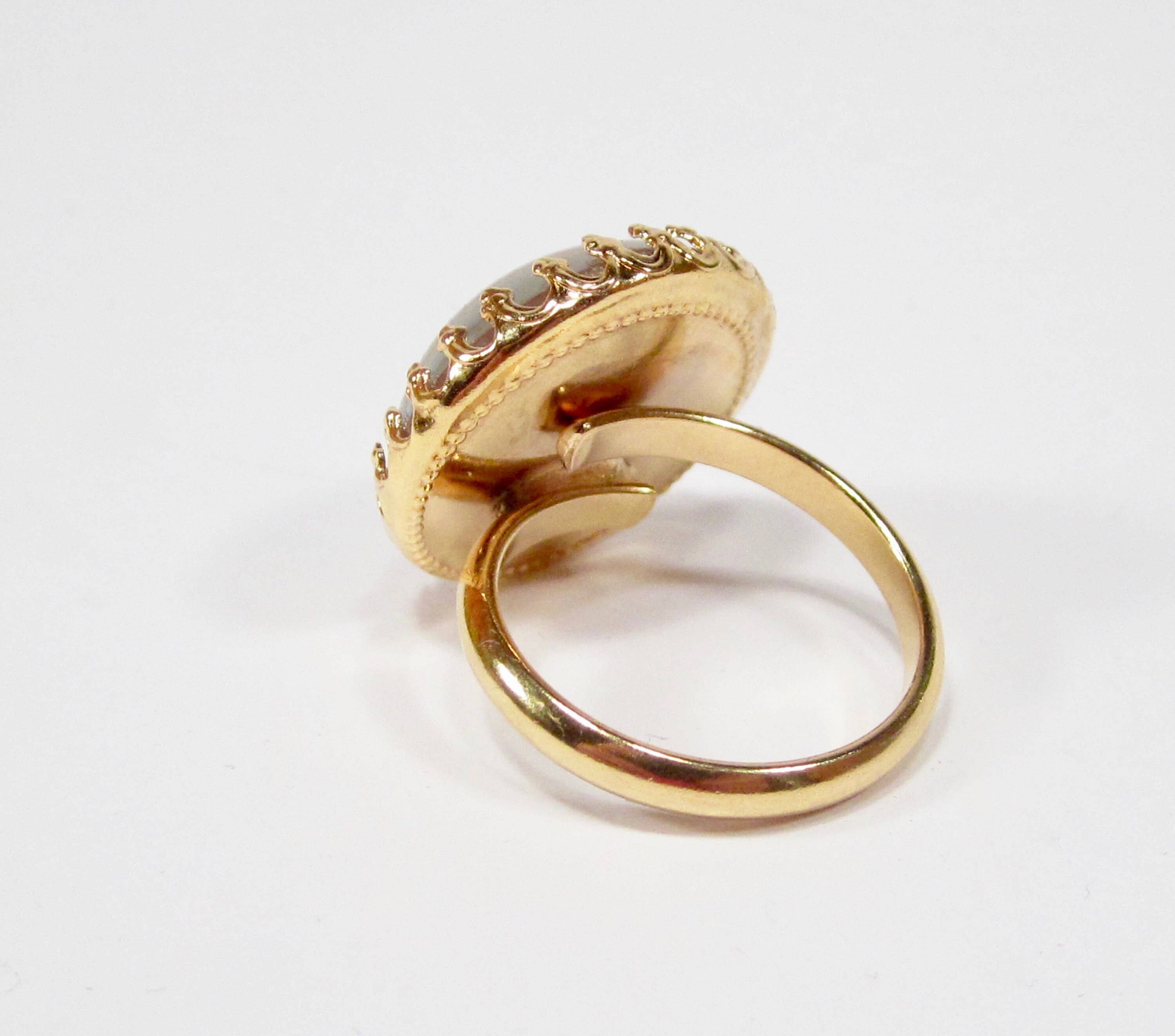 SoHo Schmuckmanufaktur - Wholesale Cocktail/Statement Ring - Erklärung Blauer Goldglasring1