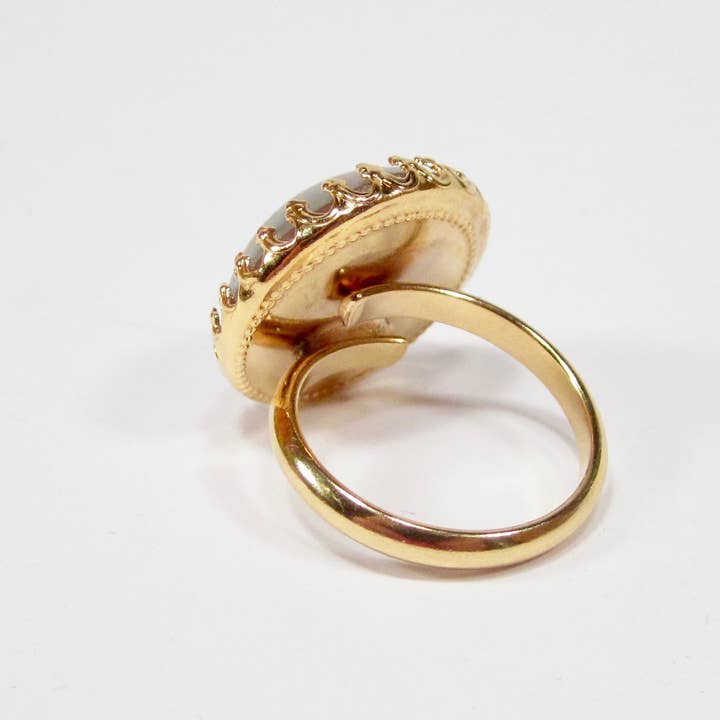 SoHo Schmuckmanufaktur - Wholesale Cocktail/Statement Ring - Erklärung Blauer Goldglasring1