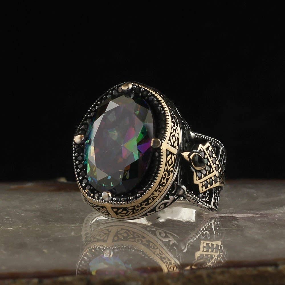 Ephesus Jewelry - Wholesale Cocktail/Statement Ring - Unique Mystic Topaz Ring Sterling Silver1