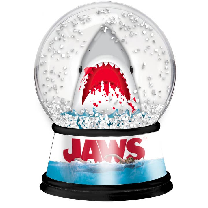 Jaws Logo Swim Boxed 45mm Light Up Snow Globe for wholesale by Silver Buffalo