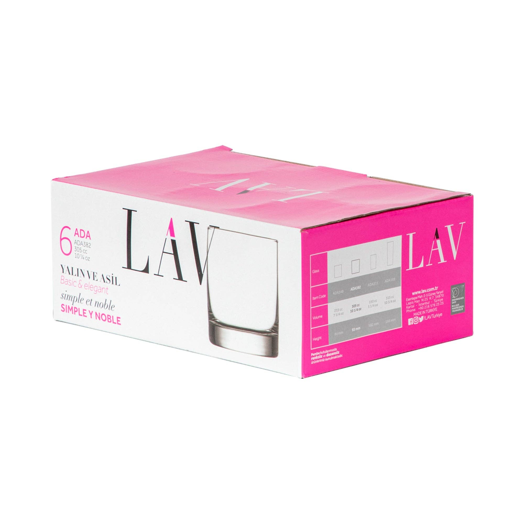 Rinkit Ltd - Wholesale Wine Glass - LAV Ada Whisky Tumbler Glasses - 305ml2