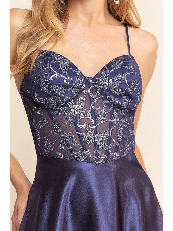 Maniju - Vente Robe de soirée – femme - ROBE LONGUE CORSET AVEC DÉTAILS PAILLETÉS7