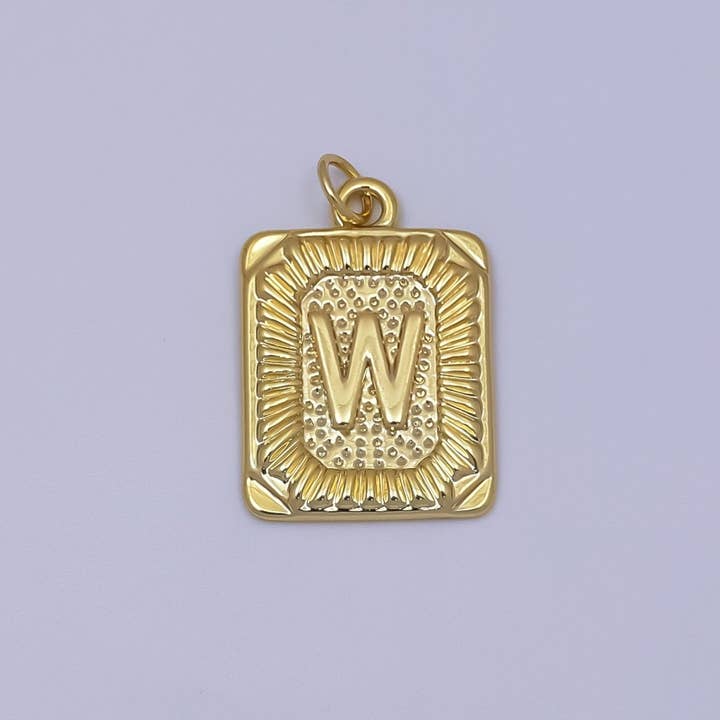 Aim Eternal - Wholesale Individual Charm/Pendant - 24k Gold Filled Initial Tag Letter Charm A - Z Alphabet Letter Tile Charm Pendant Personalized Charm for Designer Inspired Necklace Jewelry Making A716~A72822