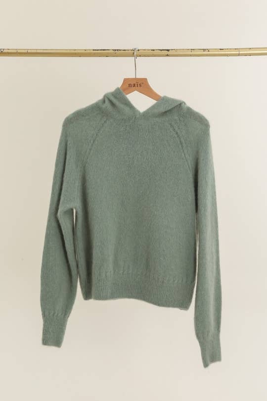 NAÏS PARIS - Wholesale Knit Sweater - Women's - Hoodie-style sweater in kid mohair and merino wool7