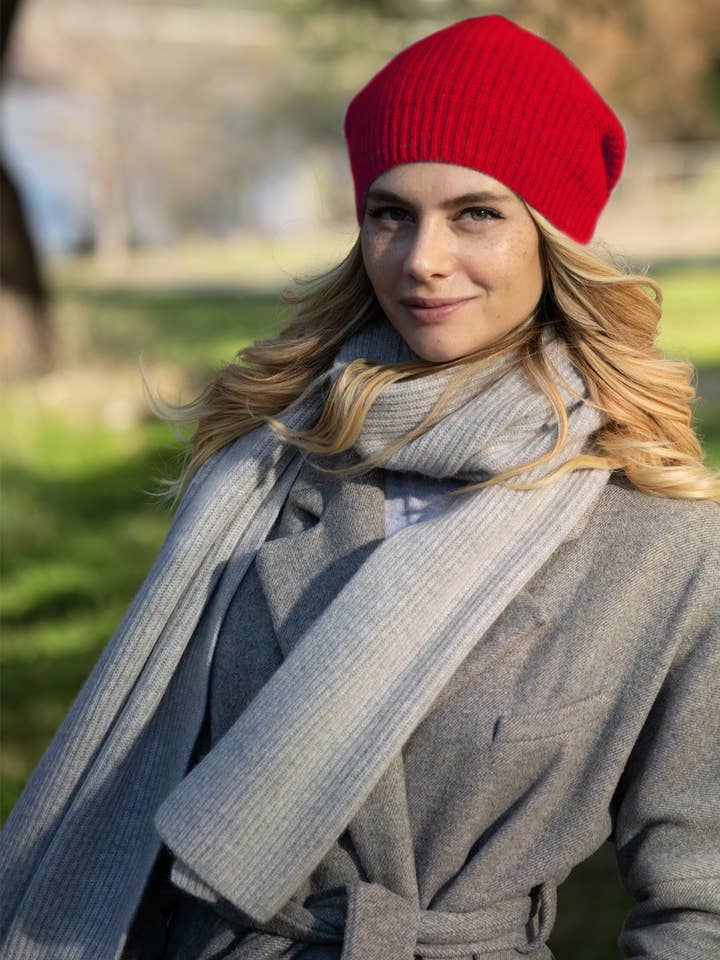 (HM1) Hat: Cashmere Bulky Rib Hat for wholesale by AMATO NEWYORK Carolina Amato