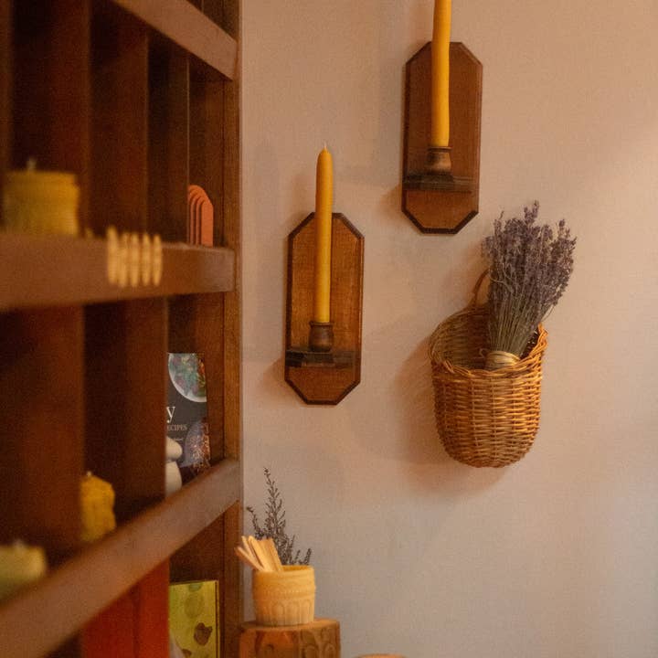 The Ramblin' Bee - Wholesale Tapered candle/candlestick - Hand Dipped Beeswax Taper Candle4