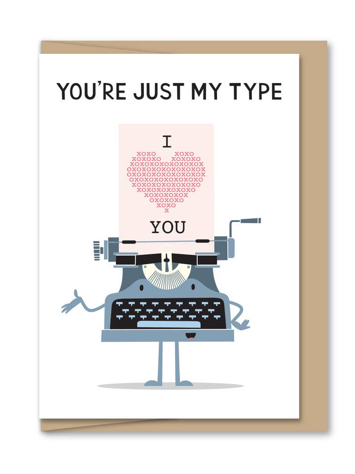 Mini My Type (Enclosure-sized Love Greeting Card) for wholesale by Maginating