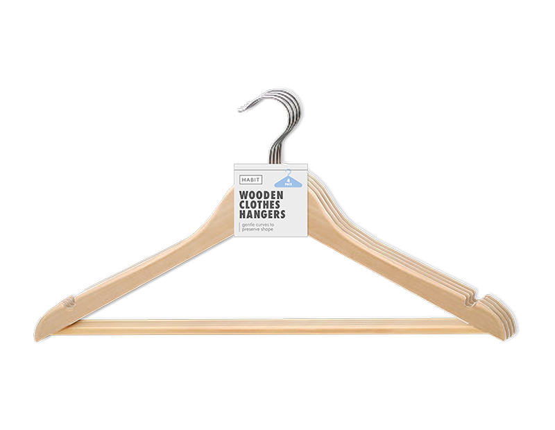 LMT-UK - Wholesale Kleerhangers - Houten hangers, 4 stuks - 50562838717330