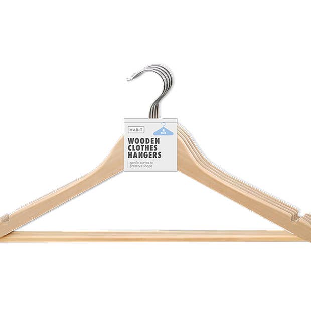LMT-UK – wholesale Clothes hangers – Wooden Hangers 4pk - 50562838717330