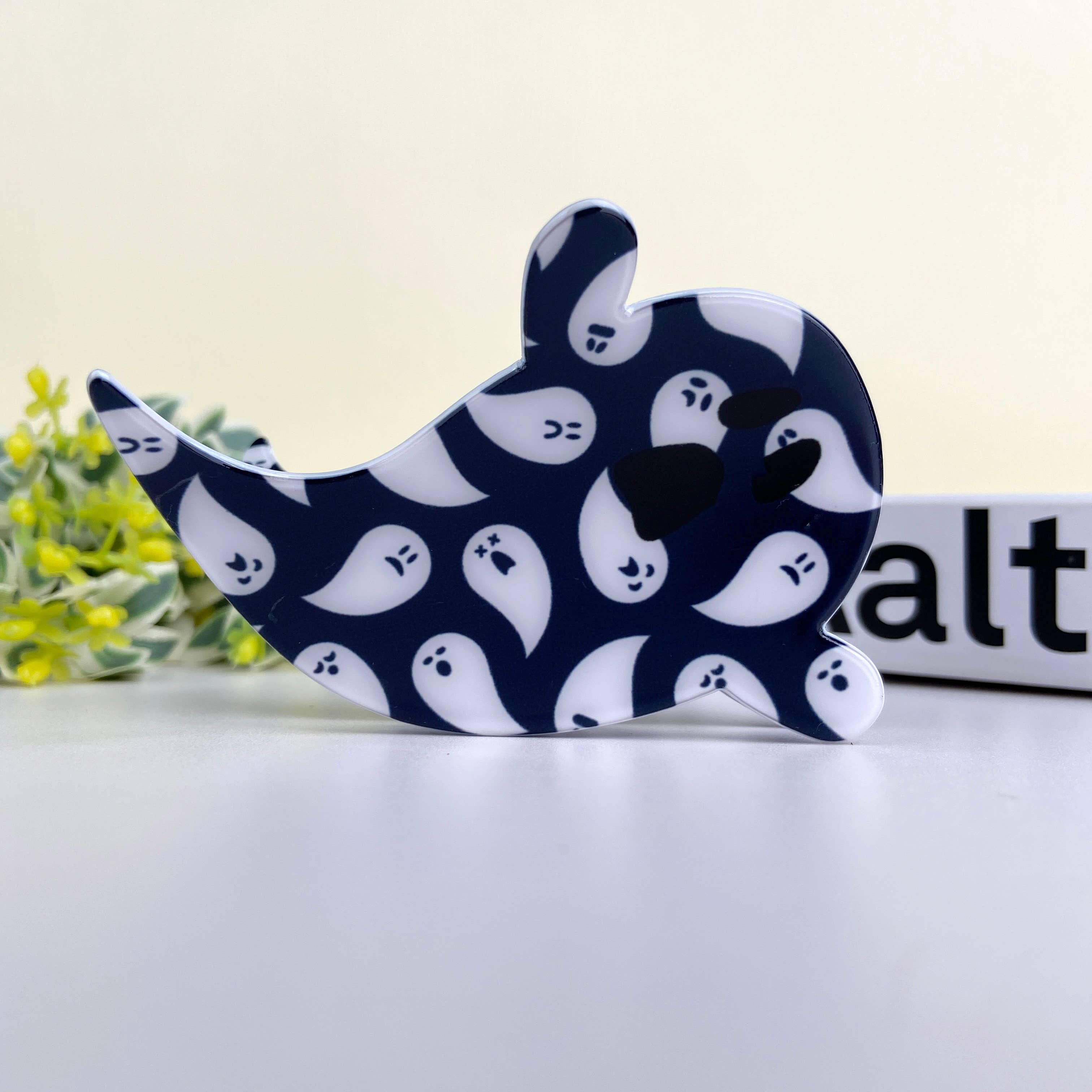 TheDivaSoap - Vendita all'ingrosso Fermaglio per capelli - Donna - Clip per capelli a forma di fantasmino con decorazioni floreali per Halloween0