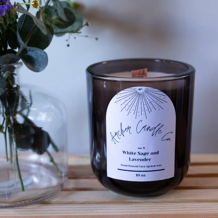 White Sage and Lavender | 10oz. Candle for wholesale by Archer Candle Co