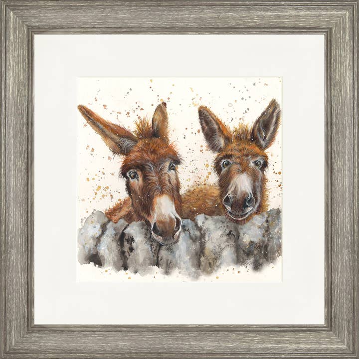 Impression carrée encadrée Barney et Fred (13 « ou 19") pour la vente par Bree Merryn Art Ltd