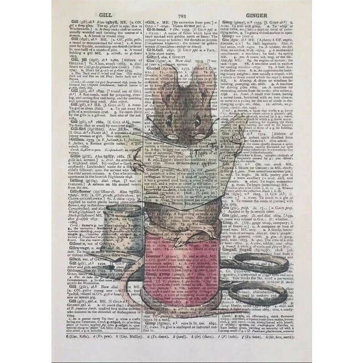 Parksmoonprints – Großhandel Kunstdruck – Peter Rabbit Dictionary Wanddruck - skurrile Wandkunst