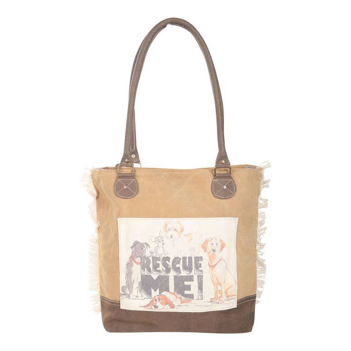 Clea Ray Canvas Bags & Clothing - Wholesale Tote Bag - Women's - Rescue Me Two Tone Tote2