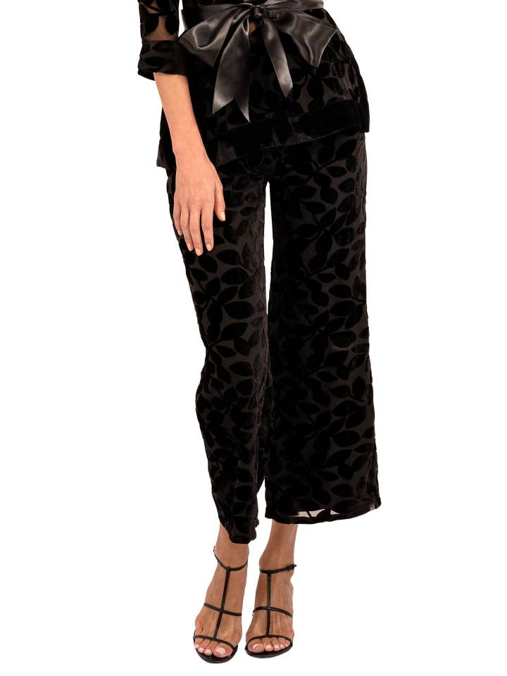 Palazzo Pant - Luxe Leaf Velvet for wholesale by Gretchen Scott LLC