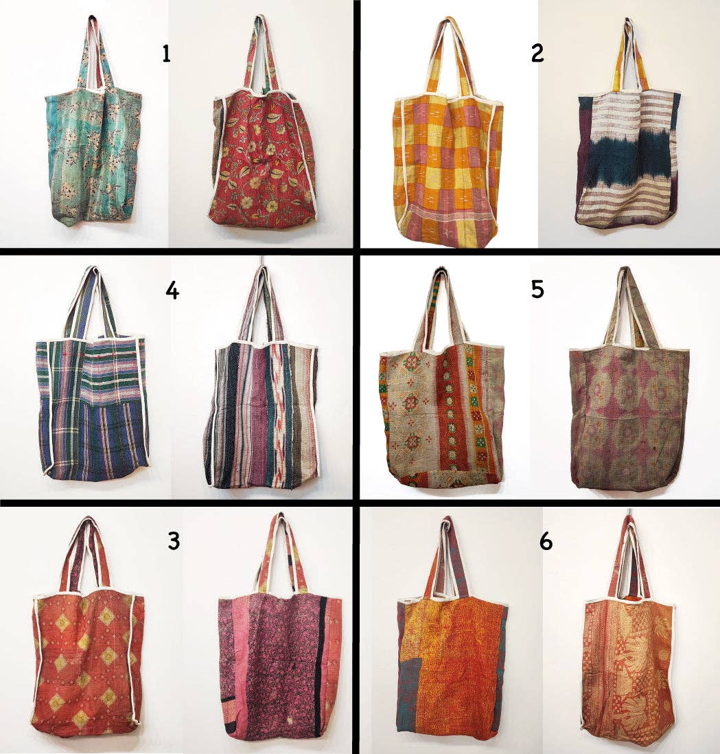 Indigo Collection - Wholesale Tote Bag - Women's - VINTAGE KANTHA TOTE1