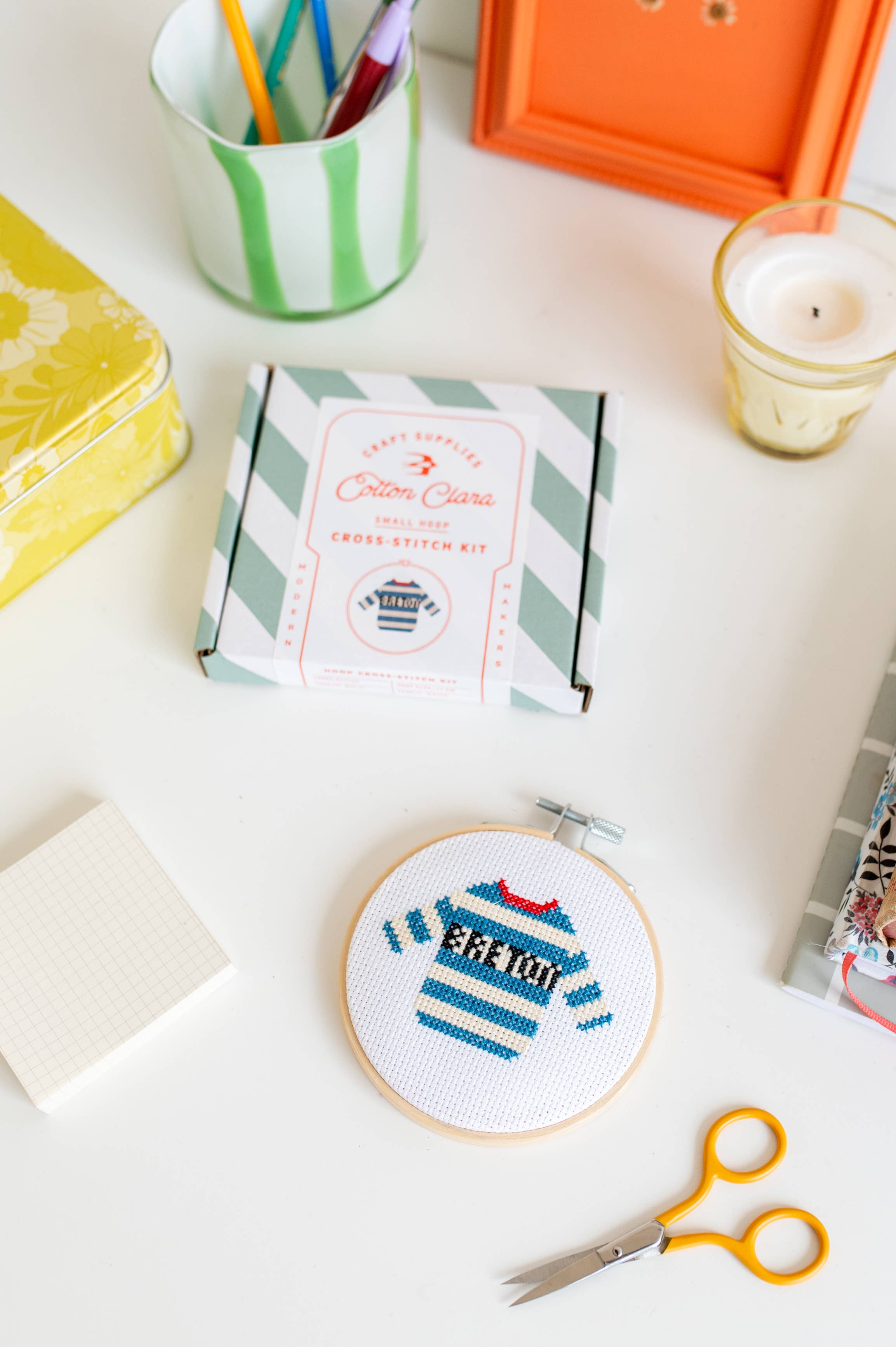 Cotton Clara Craft Kits & Supplies - Venta al por mayor Kit de manualidades - Kit de Bordado Fácil de Punto de Cruz Contado Bretón6