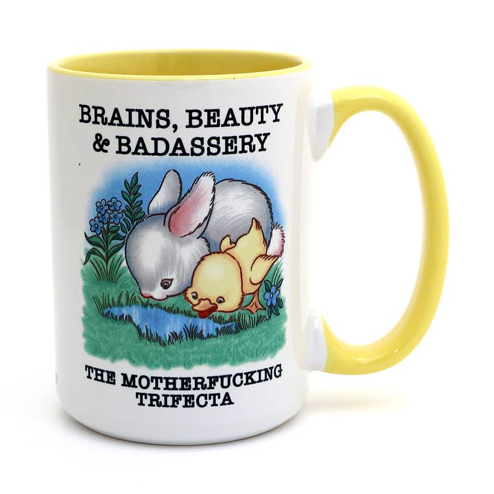 Lenny Mud - Vente Tasse à café - Cerveaux, Beauté, Audace, mug Lapin et Canard de 15 oz0