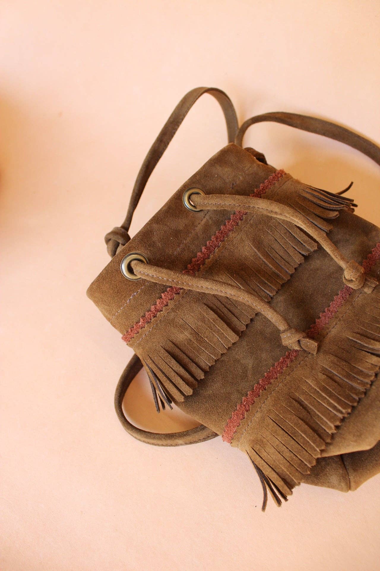 Olive n' Suede - Wholesale Crossbody Bag - Women's - Mini Bucket Tote with Fringe6