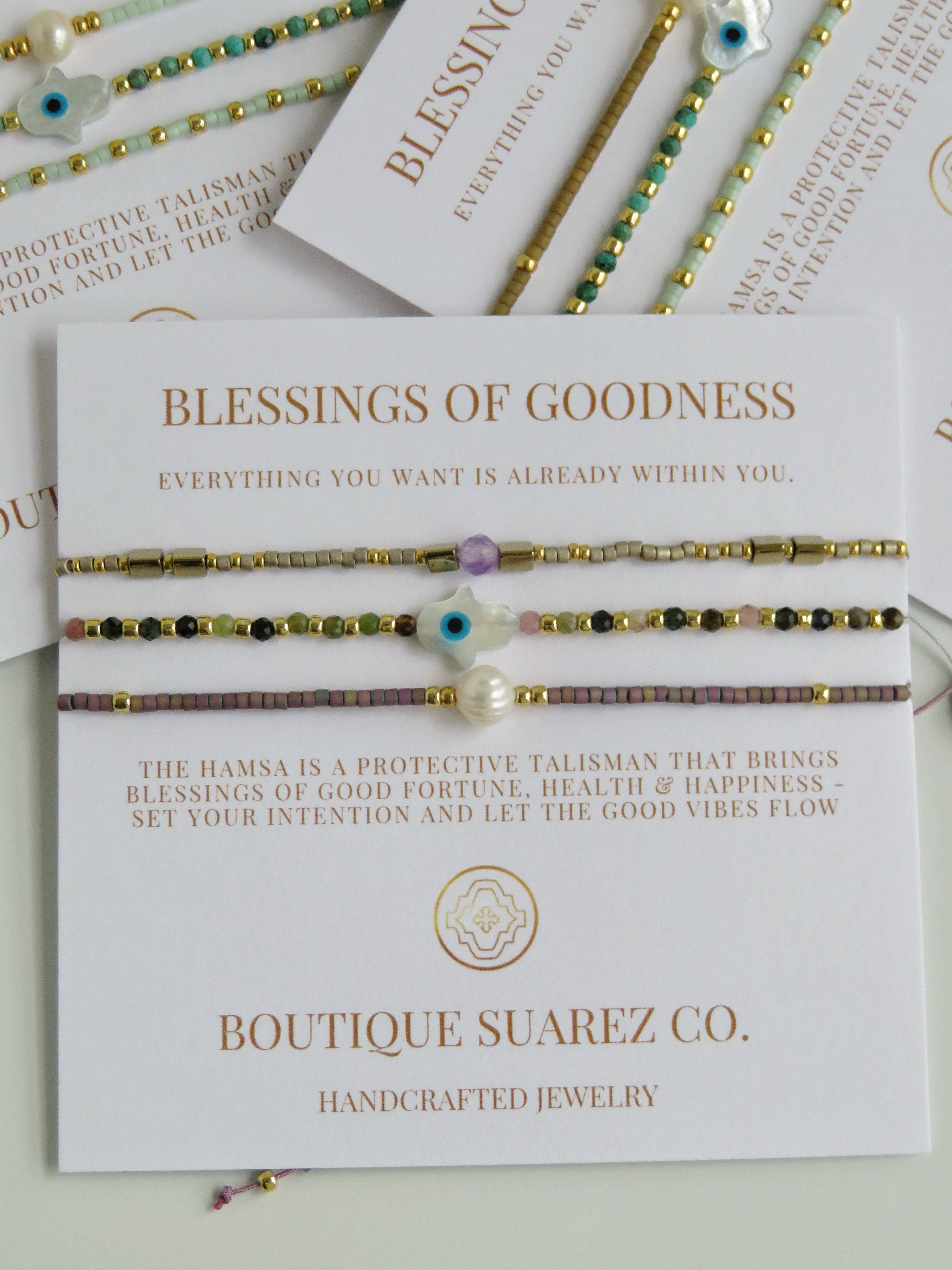 Boutique Suarez Co. - Wholesale Jewelry Set - Peace & Protection - Pearl Bracelet Stacks17