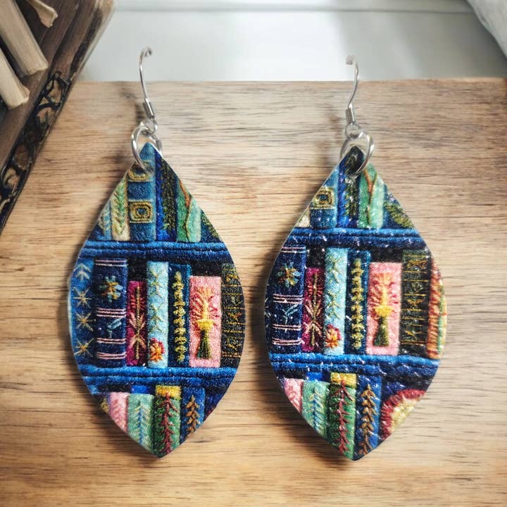 Library Book Earrings for wholesale by Bushleys Beauties, LLC