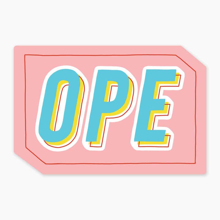 Ope - Autocollant artistique de 3 pouces pour la vente par Nice Enough Stickers