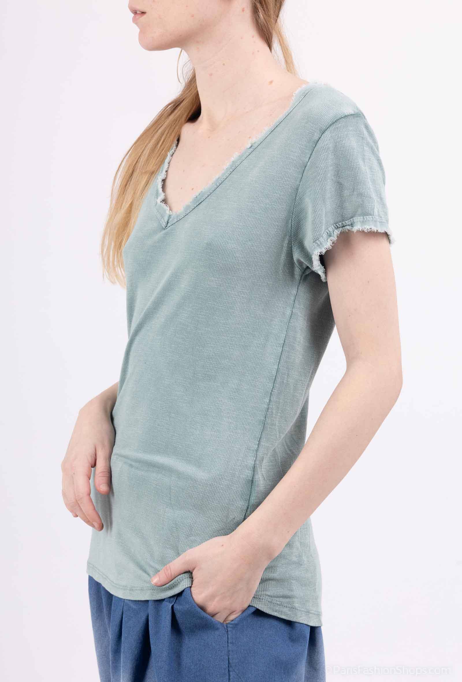 Pépouz' Paris - Wholesale T-Shirt - Women's - Washed cotton short-sleeve T-shirt PT250412