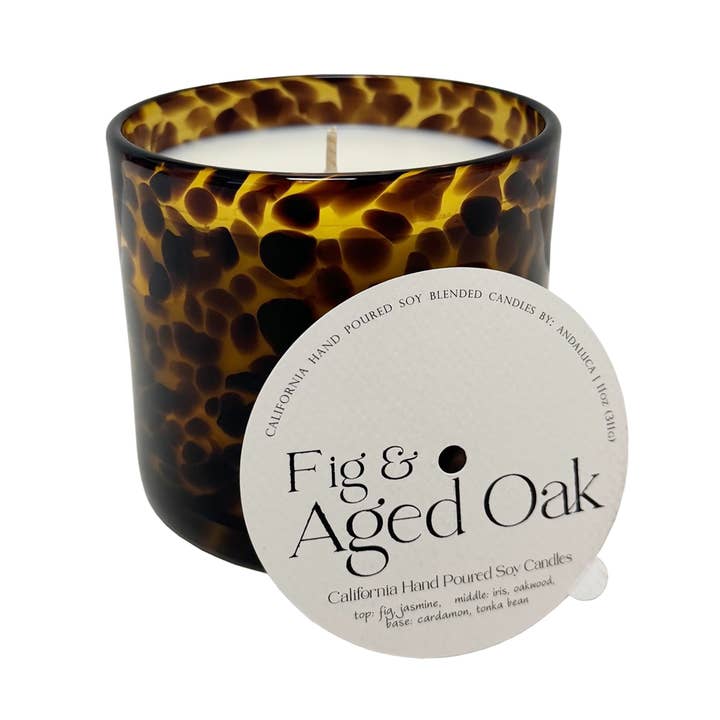 Andaluca - Wholesale Jar/Filled Candle - Fig & Aged Oak Amber Tortoise Soy Blend Candle