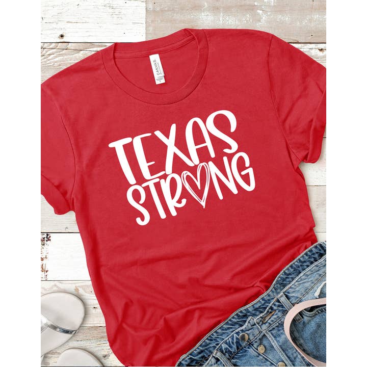 Texas Strong White Print for wholesale by Inspired Me Designs LLC.