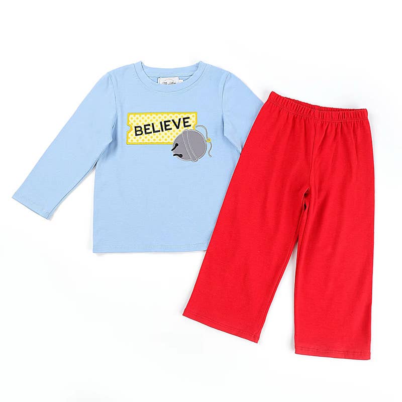 Little Lullaby Boutique - Wholesale Top & Pant Set - Kids - Boys Believe Pants Set