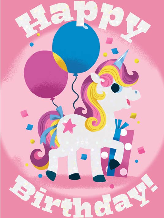 Fødselsdag Unicorn foliekort for engroshandel hos Paper House Productions