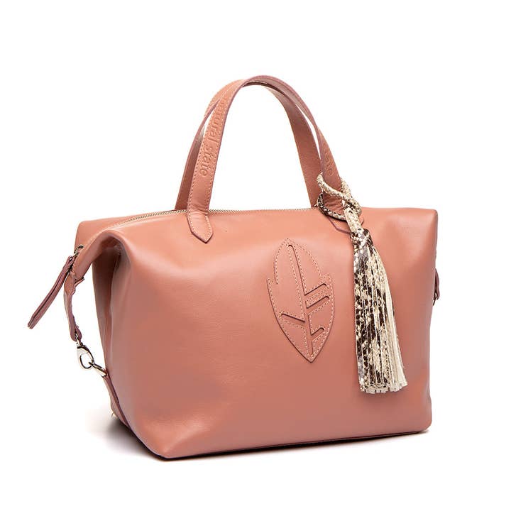 BOLSO BOWLING PIEL LISA NUDE para venta al por mayor de Natural State Bags