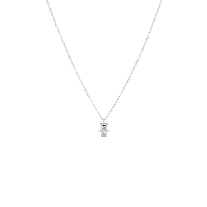 sterling dainty cz bear necklace for wholesale by Marlyn Schiff