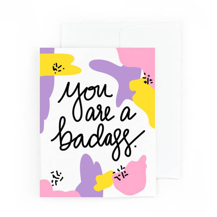 Tu es une carte de vœux badass pour la vente par Pretty Peacock Paperie - Women's Empowerment