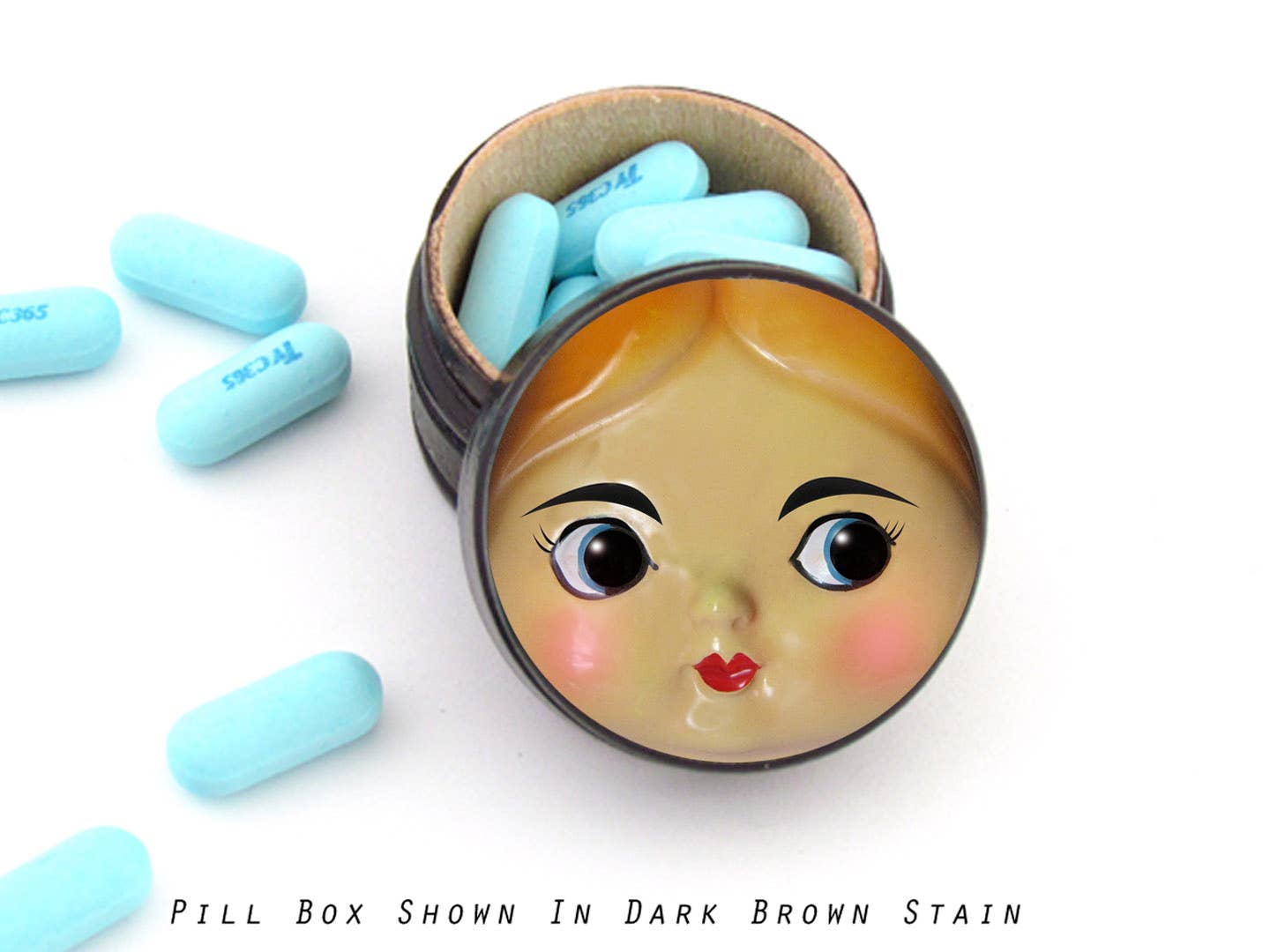Silva Ware By Walter Silva - Wholesale Jewelry Box/Organizer - Doll Face Wooden Container Pill, Salt, Pill & Trinket Box7