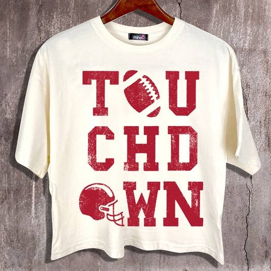 Touchdown Graphic Crop Tee for wholesale by MINEB