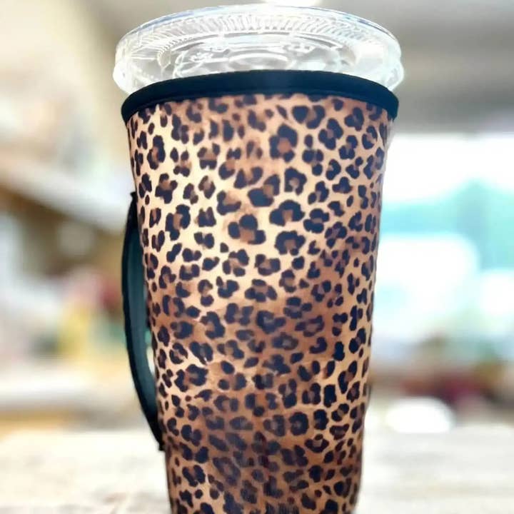 Sip Sleeves ~ Insulated Cup Sleeves and Drink Accessories - Wholesale Drink Huggers & Koozies - 20 OZ OHHHH Leopard NEW Insulated Cup Cover Sip Sleeve Fits 20-32 OZ Cups