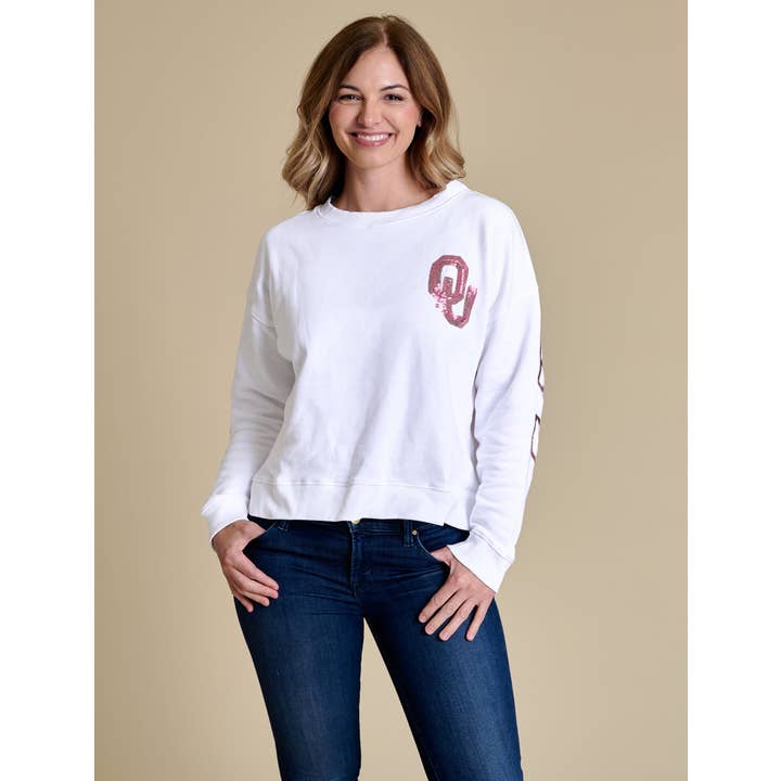 The Sequin Boxy Sweatshirt | Oklahoma for wholesale by Stewart Simmons