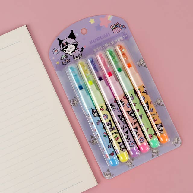 K_Wonderland - Wholesale Highlighter - Sanrio Star Shape Highlighter with Spangle Cap 6PCS set